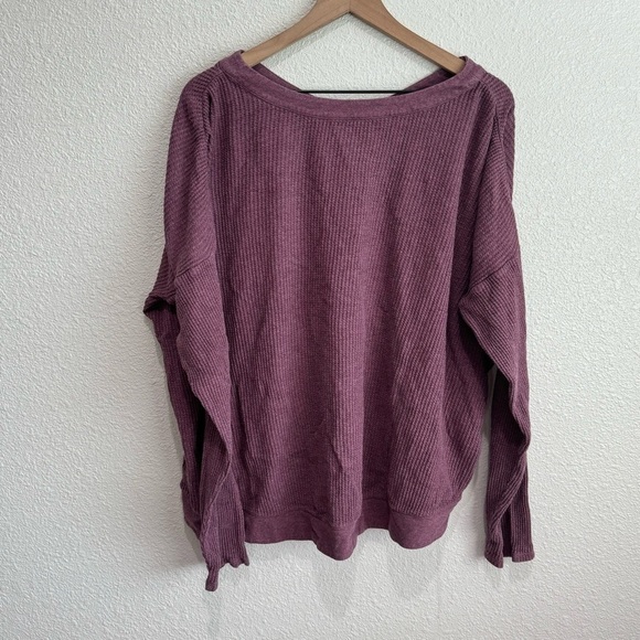 J. Jill Women's Large Tall Oversized Waffle Knit Sweater Dusty Pink Mauve Cotton - Picture 9 of 9
